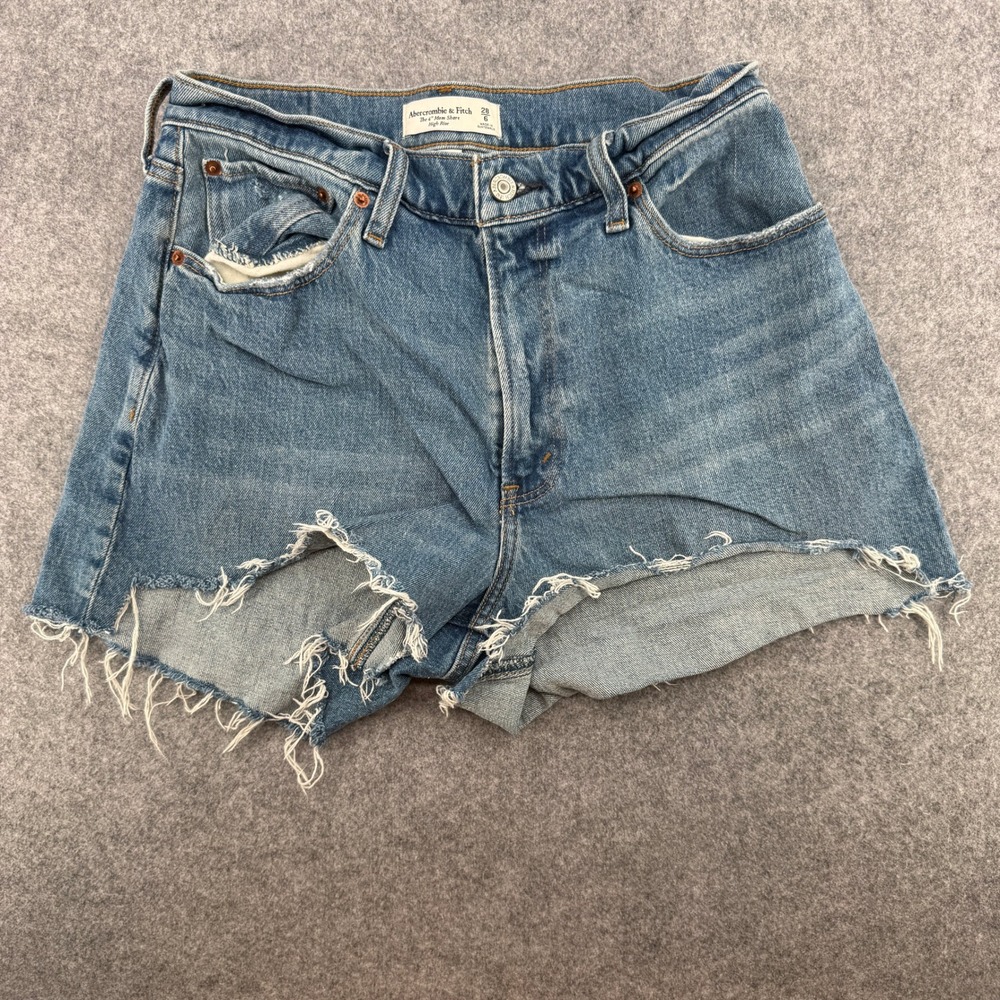 Y2K Abercrombie & Fitch Shorts Womens 6 28 Curve Love The 4" Mom Short Blue EUC